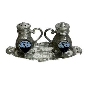 Florida Souvenir Salt and Pepper Shakers with Tray Vintage Japanese